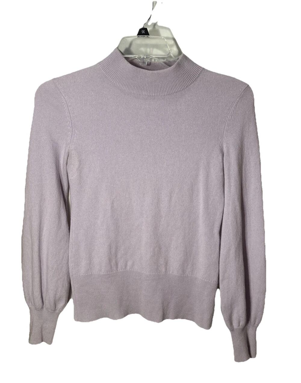 Antonio MELANI Purple Cashmere Mock neck Balloon Sleeve Sweater Small